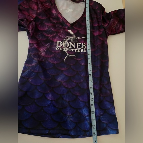 BONES OUTFITTERS Purple Royal Scales Women’s Small Long Sleeve UPF50+ Shirt - Picture 9 of 10